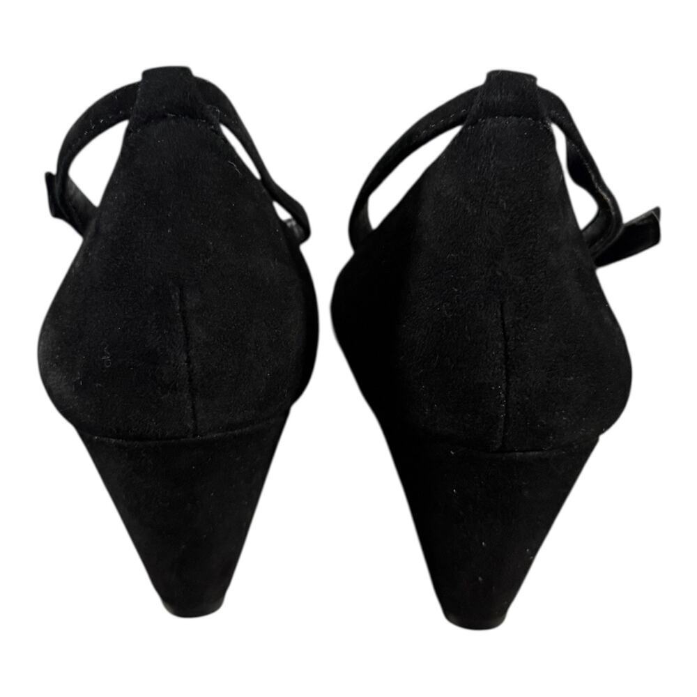 Julianne Hough Sole Society Leather Wedge Heels Black Tan Size 9 M - Picture 5 of 8